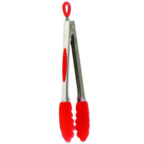 Mastrad 12'' Stainless And Silicone Tongs - Red