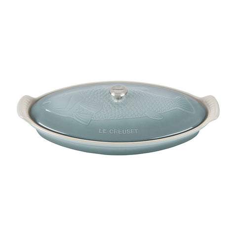 Le Creuset 1.7 qt. Fish Baker - Sea Salt w/ SS Knob