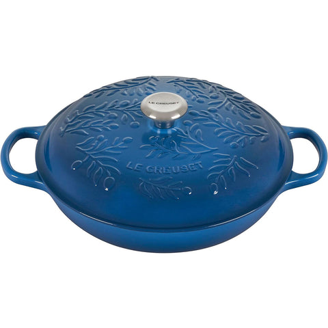 Le Creuset Olive Branch 3.5 qt. Signature Braiser - Marseille w/ Embossed Lid and SS Knob
