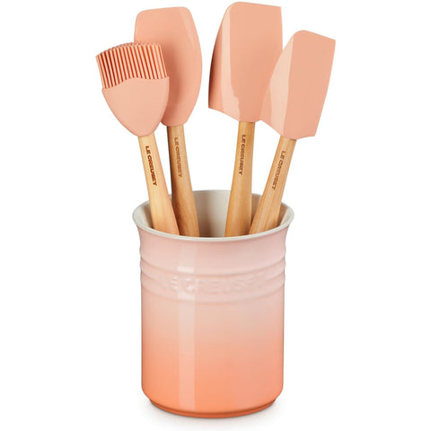 Le Creuset N/A Craft Series 5-Piece Utensil Set with Crock - Peche