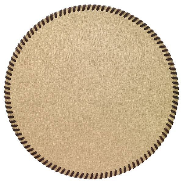 Bodrum Whipstitch Gold 15 Inch Round Placemats Set of 4