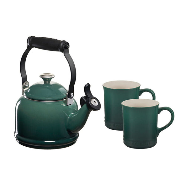 Le Creuset Demi Kettle w/ SS Knob & 2 Mug Set - Artichaut