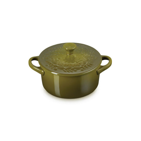 Le Creuset 24 oz. Round Cocotte - Olive w/ Embossed Lid