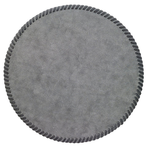 Bodrum Whipstitch Pewter 15 Inch Round Placemats Set of 4