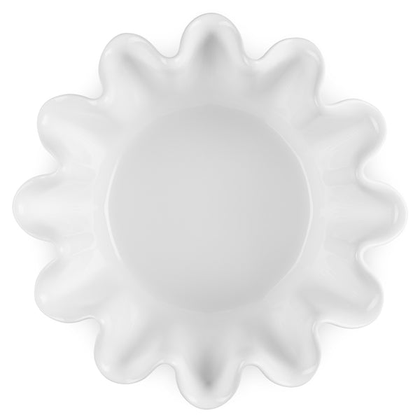 Le Creuset 1.4 QT. Ruffle Brioche Dish - White