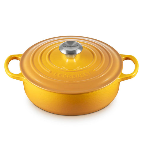 LE CREUSET 3.5 QT. SIGNATURE ROUND WIDE OVEN - NECTAR SIGNATURE SS