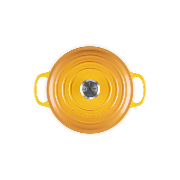 LE CREUSET 3.5 QT. SIGNATURE ROUND WIDE OVEN - NECTAR SIGNATURE SS