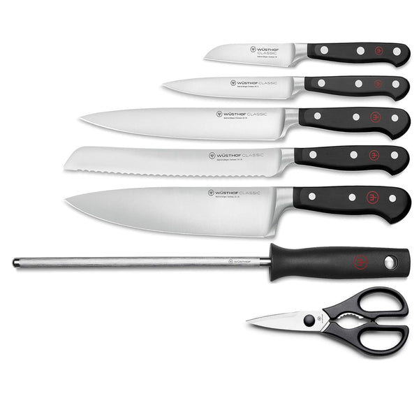Wusthof Classic  Eight Piece Block Set, Black Ash Wood