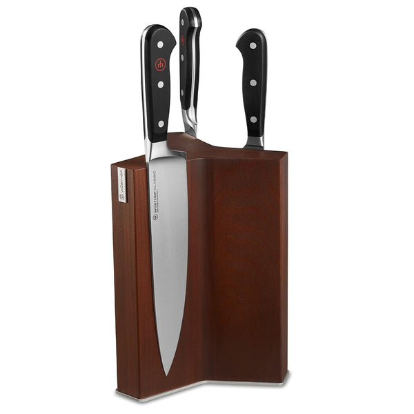 Wusthof  Knife Storage 6-Slot 3 Point Knife Block, Magnetic, Heat-Treated Beech