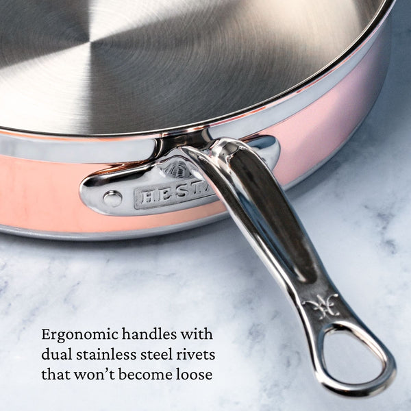Hestan CopperBond 10-Piece Set:  8.5" & 11" Open Skillets, 1.5qt & 3.0qt Covered Saucepans, 3.5qt Covered Sauté w/helper handle, 8.0qt Covered Stockpot
