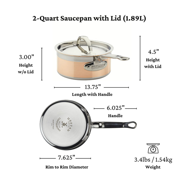 Hestan CopperBond 2.0qt Covered Saucepan (18cm)