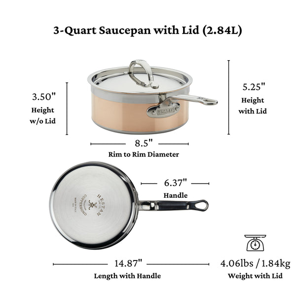 Hestan CopperBond 3.0qt Covered Saucepan (20cm)