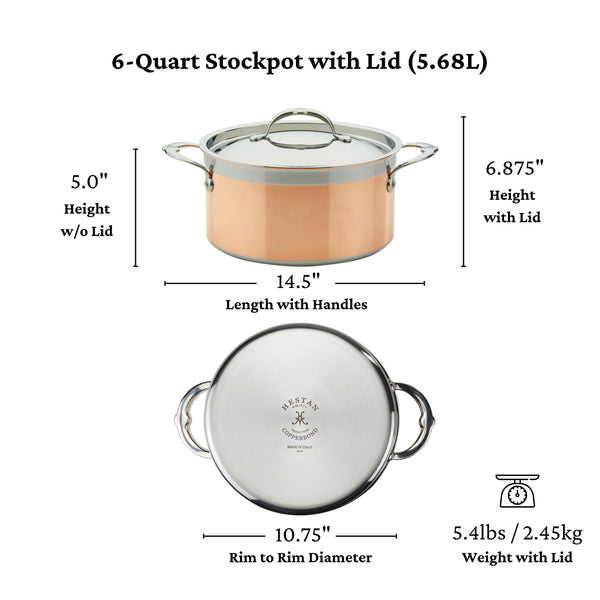 Hestan CopperBond 6 qt Covered Stockpot (24cm)