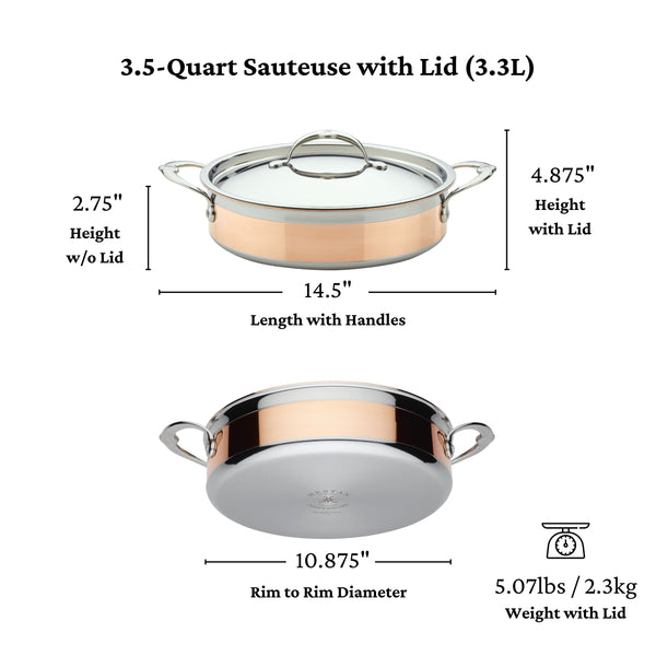 Hestan CopperBond 3.5 qt Covered Sauteuse (26cm)