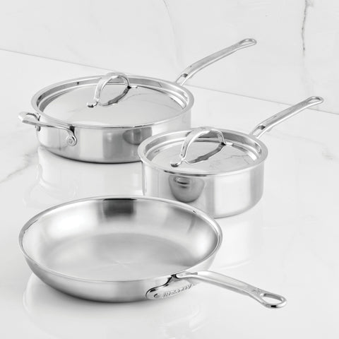 Hestan Probond Luxe 5 Pc. Set: 11" Open Skillet, 2Qt Covered Saucepan, 3.5Qt Covered Sauté Pan