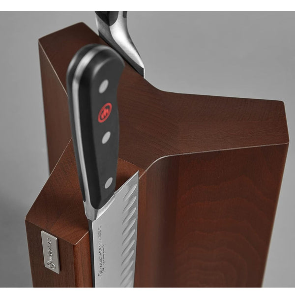 Wusthof  Knife Storage 6-Slot 3 Point Knife Block, Magnetic, Heat-Treated Beech