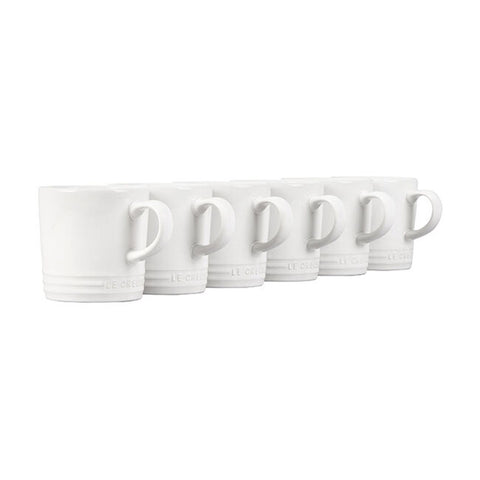 Le Creuset Set of 6 London Mugs (12 oz. each) - White