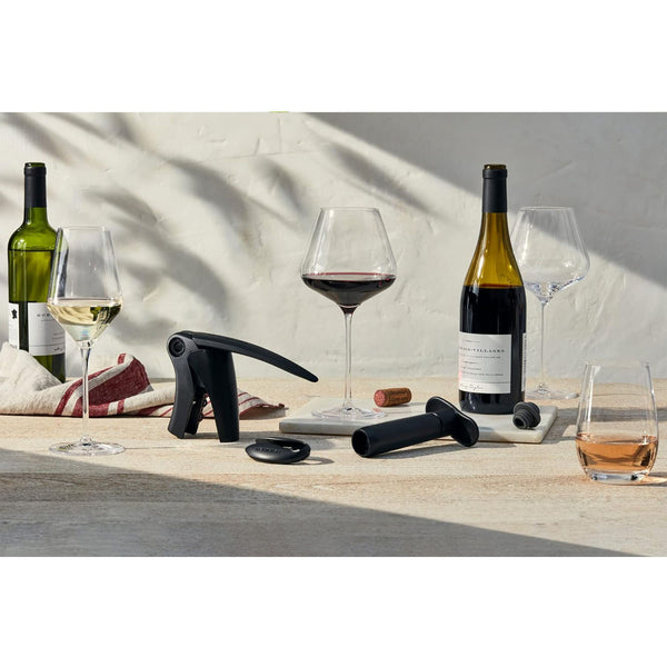 Le Creuset N/A Wine Pump and (3) Stoppers - Black Nickel