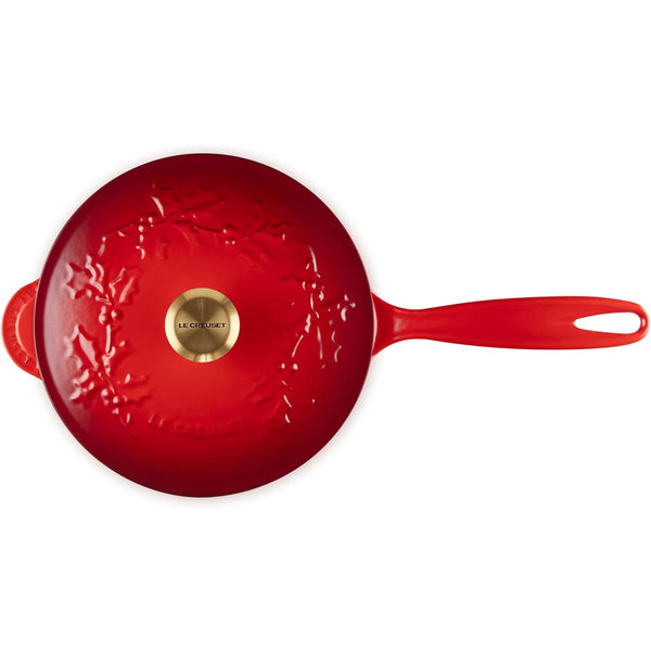 Le Creuset 2.25 qt. Traditional Round Saucier Holly 2.25 qt. Cerise Sig Gold