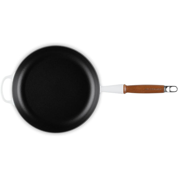Le Creuset 10.25 in Signature Round Fry Pan 10.25 In Wood Handle White