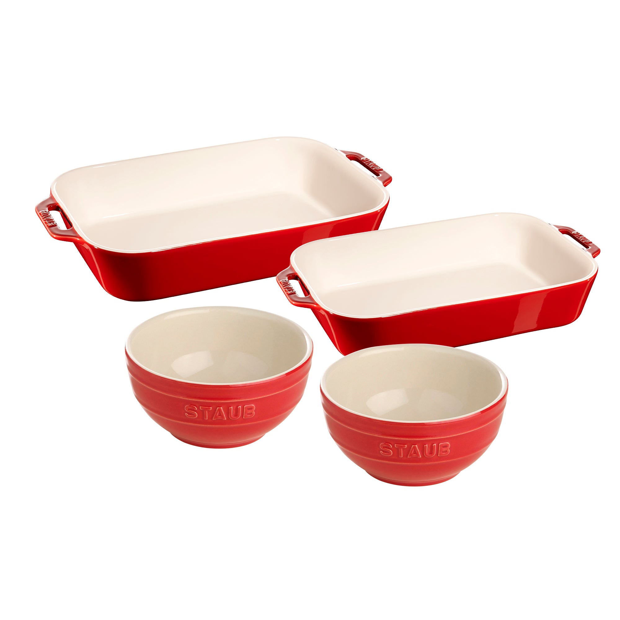 Staub Ceramic - Mixed Baking Dish Sets 4-pc, Set, Cherry