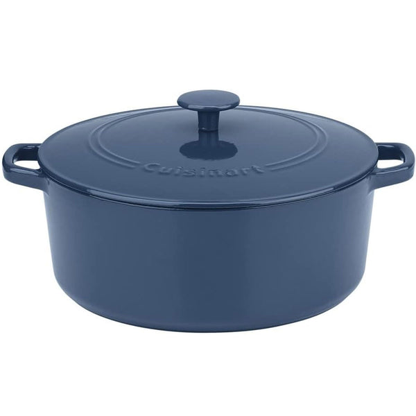 Cuisinart 7 Qt Round Casserole, Covered, Enameled Provencial Blue