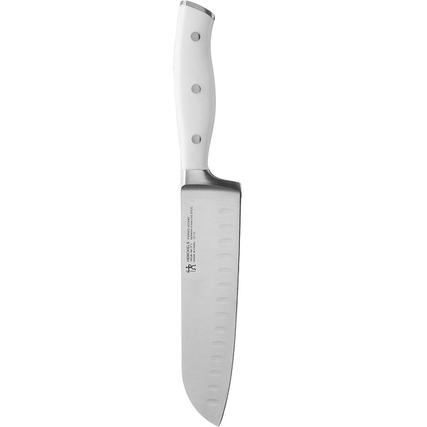 Henckels Forged Accent 7" Hollow Edge Santoku Knife - White Handle