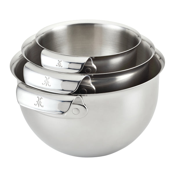 Hestan Provisions 3pc Mixing Bowl Set includes: 1.5qt, 3.0qt, and 4.75qt