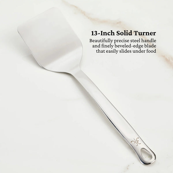 Hestan  Provisions Stainless Steel 8Pc Ultimate Tool Set
Porcelain Bain Marie, Stainless Steel Solid Spoon, Slotted Spoon, Ladle, Turner/Spatula, Pasta Fork, Fish Spatula, 12" French Whisk