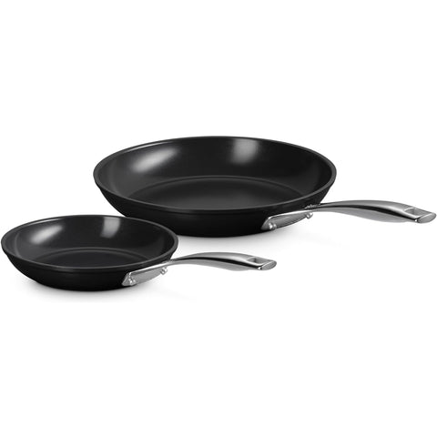 Le Creuset Set of 2 Essential Non-Stick Ceramic 8 In 10 In Fry Pan