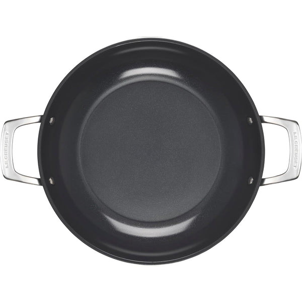 Le Creuset Essential Non-Stick Ceramic Shallow Braiser Glass Lid 3.9-Qt