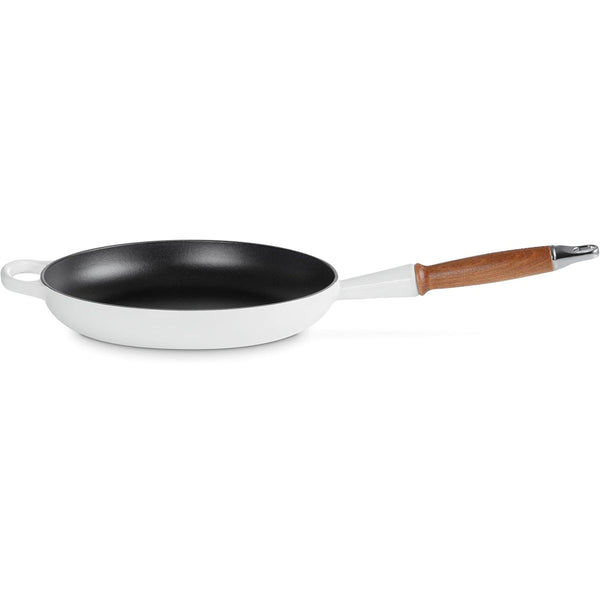 Le Creuset 10.25 in Signature Round Fry Pan 10.25 In Wood Handle White