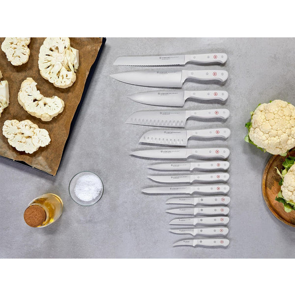 Wusthof Gourmet White 5" Santoku, Hollow Edge