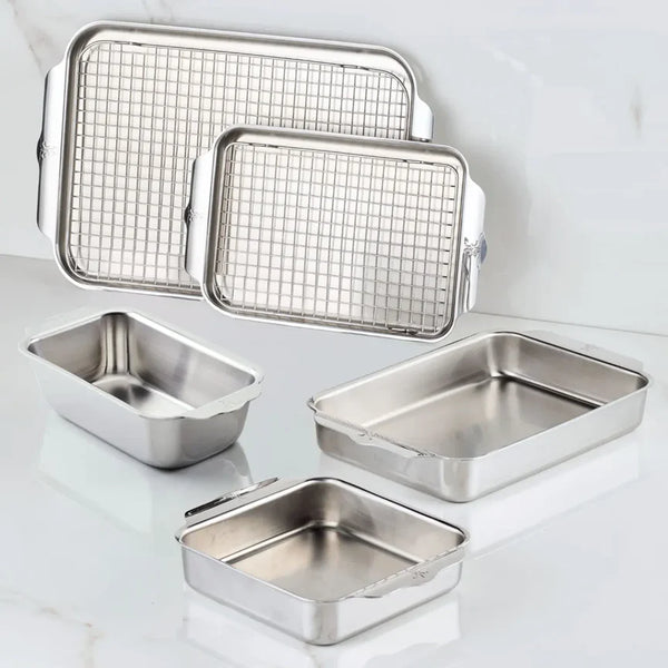 Hestan  Provisions Ovenbond 7Pc Ovenbond Set Includes: 1/Each Medium & Quarter Sheet Pans, Rectangular & Square Baking Pans, Loaf Pan And Baking Rack For Medium Sheet Pan & Quarter Sheet Pan