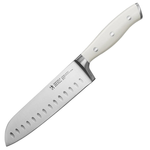 Henckels Forged Accent 7" Hollow Edge Santoku Knife - White Handle
