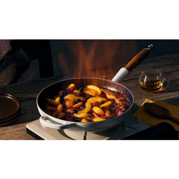 Le Creuset 10.25 in Signature Round Fry Pan 10.25 In Wood Handle White