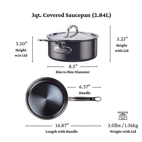 Hestan Nanobond 3-Quart Covered Saucepan