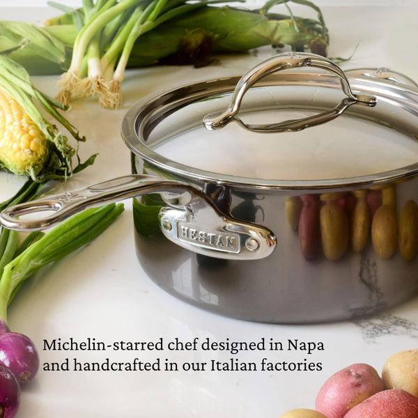 Hestan Nanobond 4-Quart Covered Saucepan With Helper Handle