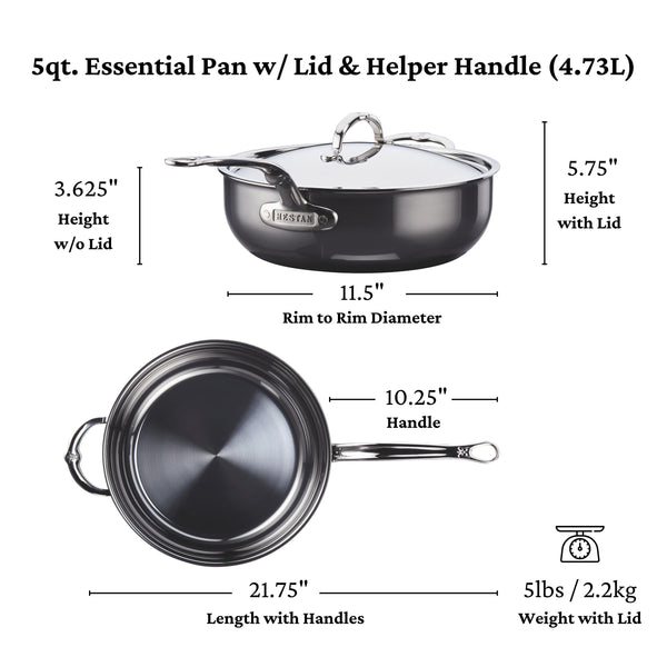 Hestan Nanobond 5-Quart Covered Essential Pan With Helper Handle