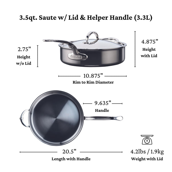 Hestan Nanobond Covered 3.5-Quart Saute W/ Helper Handle