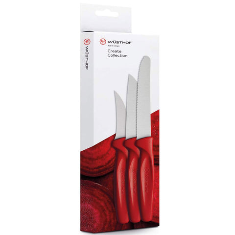 Wusthof Create - Parer Sets Three Piece Paring Knife Set, Red