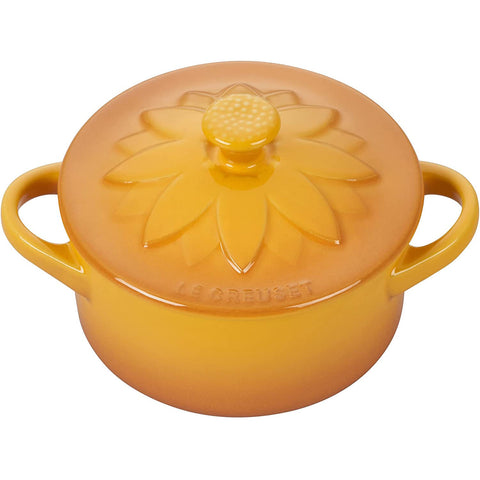 Le Creuset 8 oz. Mini Round Cocotte with Flower Lid - Nectar
