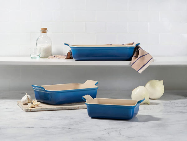 Le Creuset 1.1 qt., 2.5 qt. & 4 qt. Heritage Set of 3 Rectangular Dishes - Marseille
