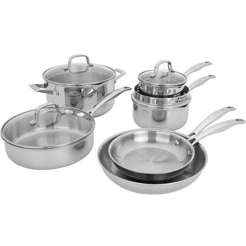 HENCKELS CLAD H3  10PC STAINLESS STEEL COOKWARE SET