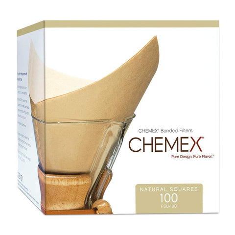 Chemex Pre-Folded Squares, 100 Filters, Natural