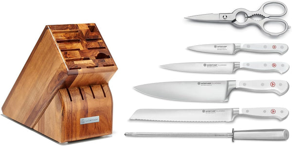 Wusthof Classic 7-Piece Knife Block Set - White