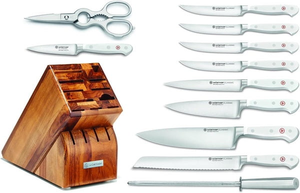 Wusthof Classic 12-Piece Knife Block Set - White