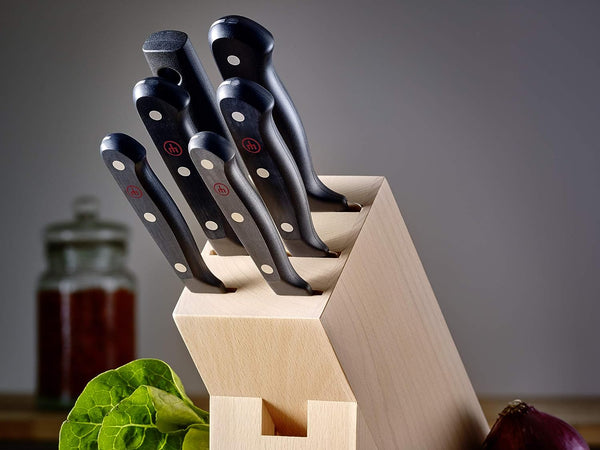 Wusthof Gourmet 7Pc Knife Block Set, 7-Slot Beech
