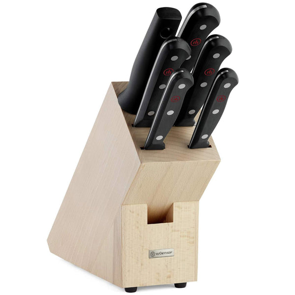 Wusthof Gourmet 7Pc Knife Block Set, 7-Slot Beech