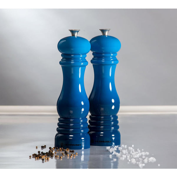 Le Creuset 8" x 2 1/2" each Salt And Pepper Mill Set - Flame